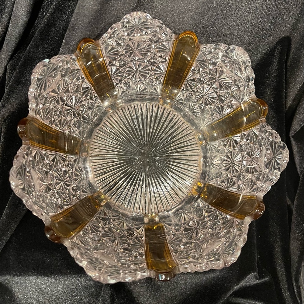 Vintage George Duncan and Sons Paneled Daisy and Button Bowl